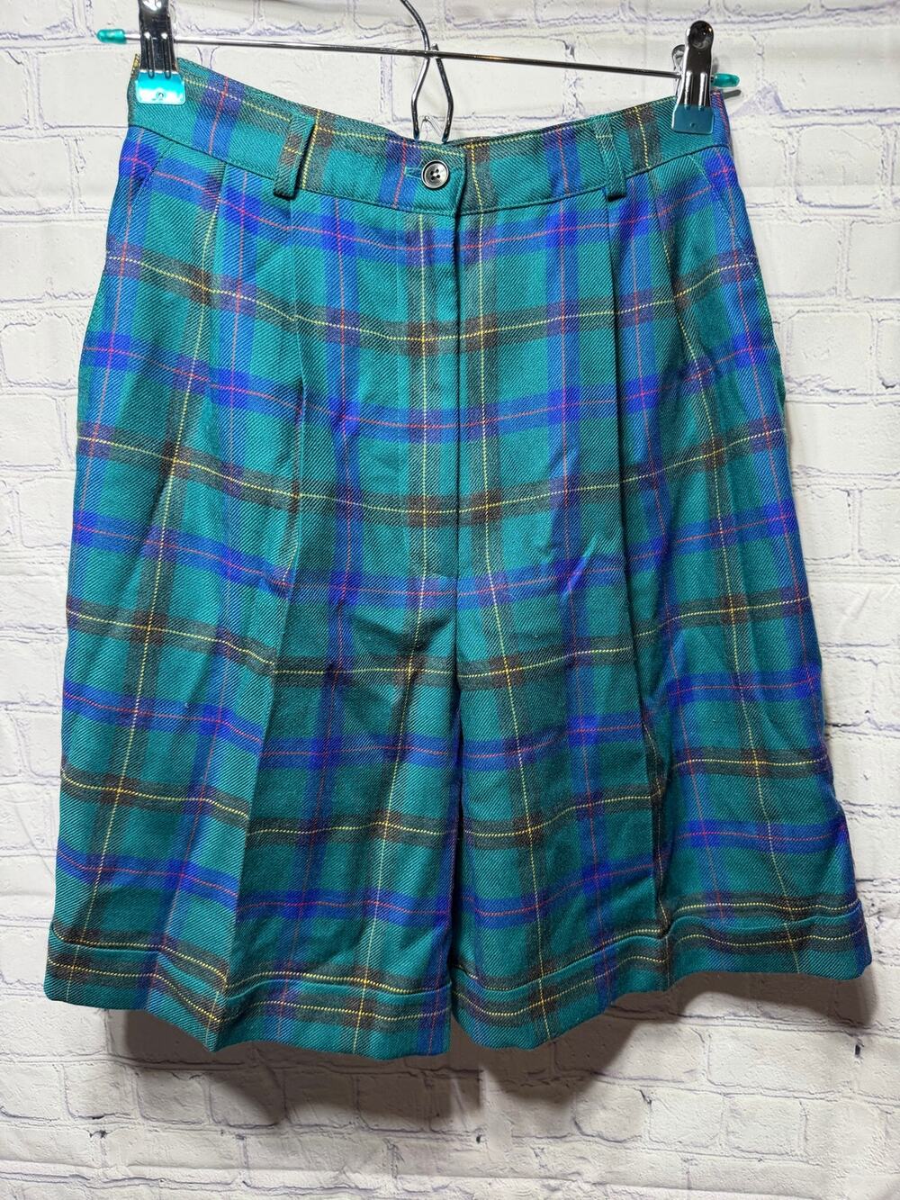 Talbots Womens VTG Plaid Pleated Shorts Sz 4 Steam Punk Preppy